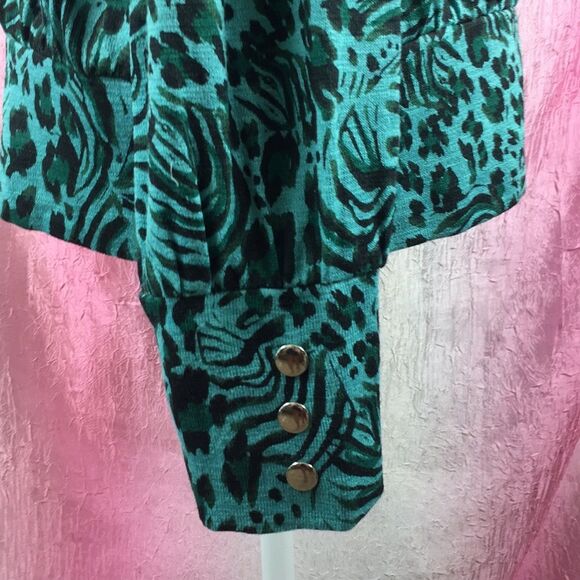 Apt 9 Lightweight Animal Print Sweater Sz XL Green Black Cheetah Leopard - Picture 5 of 8